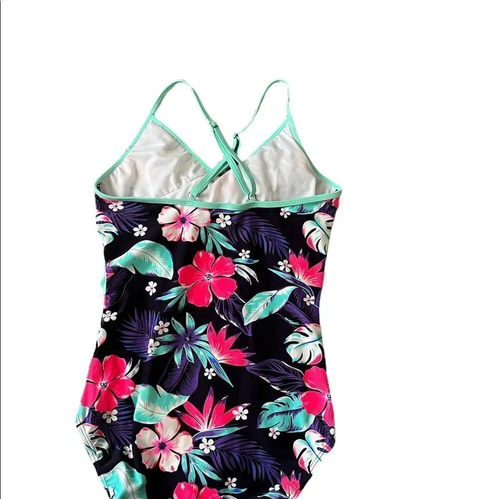 Girls One Piece Swimsuits Ruffle Swimwear Beach,Purple size 13//14
